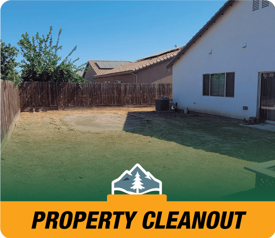 full property clean out in the backyard in tulare, ca