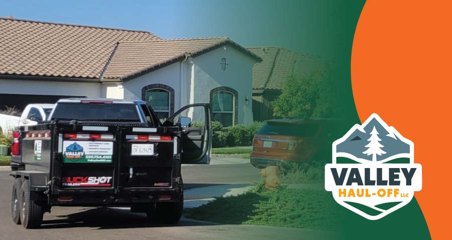 valley haul off truck in tulare, ca parked to begin junk removal